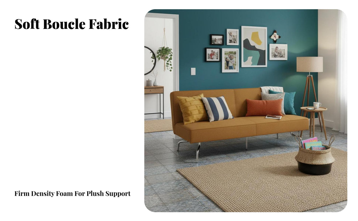 Nordic design Armless Fabric Settee Light Luxury Sofa Modern Design Couch Minimalist Aesthetic for Apartment Dwellers, Young Adults, partners, Living Room, Small Spaces, Bedroom, Office