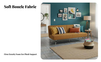 Nordic design Armless Fabric Settee Light Luxury Sofa Modern Design Couch Minimalist Aesthetic for Apartment Dwellers, Young Adults, partners, Living Room, Small Spaces, Bedroom, Office