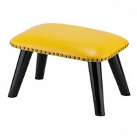 American Design Studded Padded Stool Versatile Use Small Bench Sturdy Legs Indoor Seating Easy to Clean for Homeowners, Interior Decorators, Entryway, Living Room, Home Office, Walk-in Closet