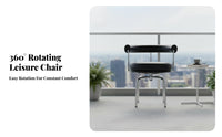 Modernist Movement Inspired Design cylindrical Frame rotating Armchair Minimalist Aesthetic Lounge Chair robustDuty Support Indoor Furniture Easy Assembly for Readers, Homeowners, Apartment Dwellers, Balcony, Living Room, perusing corner, Bedroom