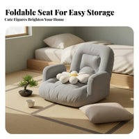 Multi-Position Adjustable Backrest Lounger Space-Saving Lazy Sofa Foldable Floor Chair Thickly Padded for Students, Teenagers, Bay alcove, Bedroom, Dorm Room, Home out ofice