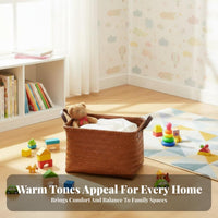 Storage Bin with Lid Multi-Functional Woven Basket with Lid Large Capacity