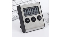 1 Piece Cooking Timer Digital Magnetic Countdown Timer Stainless Steel Kitchen Timer Timekeeping Device Large Display Alarm Timer Suitable for Classroom Kitchen Study Session
