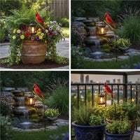 Automatic Solar Cardinal Stake Light Warm Glowing Solar Garden Stake with Cardinal Decorative Outdoor for Gardeners, Homeowners, Planters, Flower Beds, Pathways, Patio