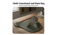 PU Leather Tool Apron Hands Multiple Pockets Waist Pouch Adjustable Tool Holder Apron for Gardeners, Electricians, Workshop, Home Improvement