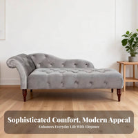 Nordic design aesthetic Upholstered Chaise Lounge Light Luxury Tufted Chaise Longue Modern Design Living Room Seating Accent Piece for Apartment Dwellers, Homeowners, Readers, Bedroom, Small Spaces, literature alcove, Office