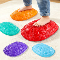 5 Pieces Textured Turtle Balance Stepping Stones Low-Height Turtle Shell Stepping Stone Molded Toy Non-Slip for Children, Toddlers, Obstacle Course, Playroom, Classroom