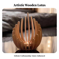 Wooden Lotus Candle Holder DIY Assembly Lotus Flower Candle Holder Handmade Casting Lamp for Wedding, Spa, Meditation