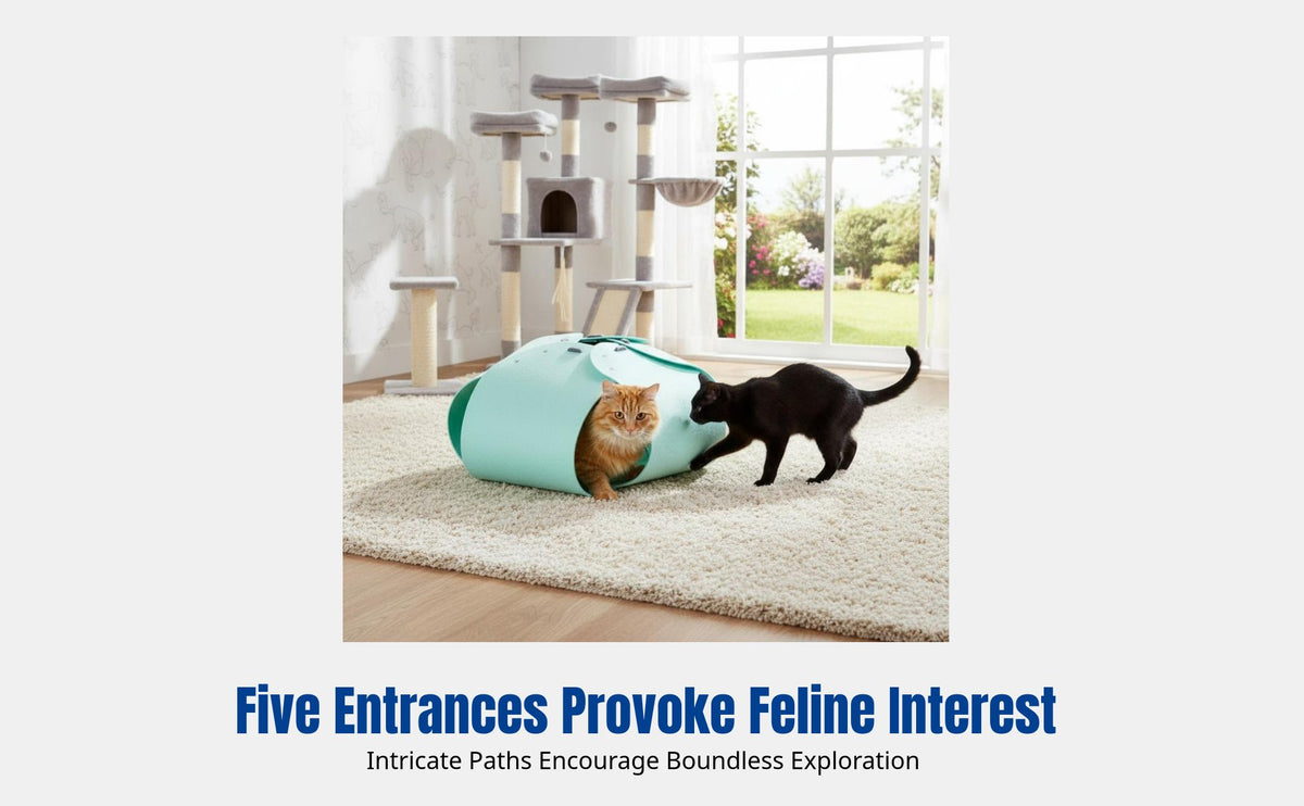 Flower-Shaped Feline Tunnel Year-Round Use Pet Bed Detachable Design Easy to Clean for Felines, Kittens, Indoors, Living Room