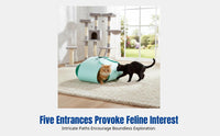 Flower-Shaped Feline Tunnel Year-Round Use Pet Bed Detachable Design Easy to Clean for Felines, Kittens, Indoors, Living Room