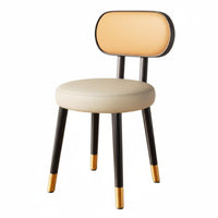 Modern Minimalist Design Upholstered Low-Back Chair Sturdy Frame Household Furniture Soft and Comfortable Accent Seat Long-Lasting Build for Small Apartment Dwellers, Homeowners, Office Workers, Mahjong Room, Kitchen, Bedroom