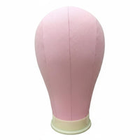 Multi-Purpose Use Canvas Block Head Stable Base Pinnable Hairpiece Head Hat Display Stand for Hairstylists, Retailers, Salon, Retail Shop, Studio