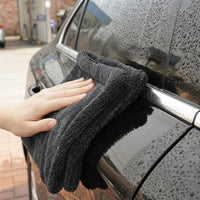 2-Layer Car Drying Towel with High Absorbency, Gray Microfiber for Costco Microfibre Cloths, Double-Sided Bound Border Finish