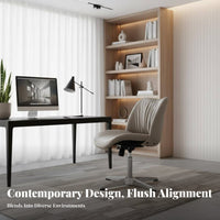 Height Adjustable Armless rotate Chair Minimalist aesthetic Office Furniture Ergonomic spinerest Computer Seating effortless Rolling Casters for Home Workers, Students, Adults, Study Room, Bedroom, Small Spaces