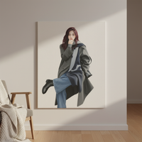 Autumn/Winter Korean Style Coat Outfit Poster for Clothing Stores