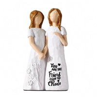 Faceless Design Hand-Painted Resin Figurine Glossy Finish Inspirational Figurine Statue Floral Details Couple Statue Tabletop