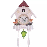 European Style Living Room Wall Clock Cuckoo Bird Chime Children's Room Decorative Alarm Creative Home Hanging Clock