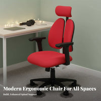 Lumbar Support High-Back Ergonomic Chair 360-Degree Swivel Ergonomic Mesh Chair with Headrest Quiet Rolling Casters Computer Seat Heavy-Duty Construction for Remote Workers, Students, Gamers, Bedroom, Study Room, Workstation, Gaming Setup