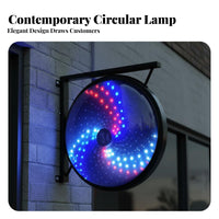 Rotating Salon Lamp Waterproof Round Wall Mounted Sign Wall Mounted Haircut Sign Attention-Grabbing-Catching Business Signage