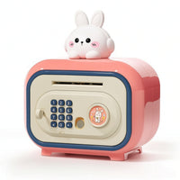 Automatic Toy Safe with Biometric Scanner Scanner Interactive Kids Safe with Key Secure Piggy Bank with Biometric Scanner Sensor Compact for Toddlers