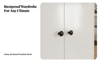 Printed Steel Wardrobe Humidity-Resistant-Resistant Metal Clothes Armoire Large Capacity Steel Clothing Cabinet for Renters, Adults, Dormitory