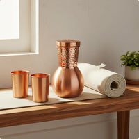 Copper Water Jug Set Snug Lid Copper Jug Set Narrow Neck Servingware