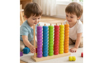 Wooden Peg Board Bead Game Fine Motor Bead Matching Toy Matching Toy Preschool Wooden Peg Board Smooth for Toddlers, Playroom