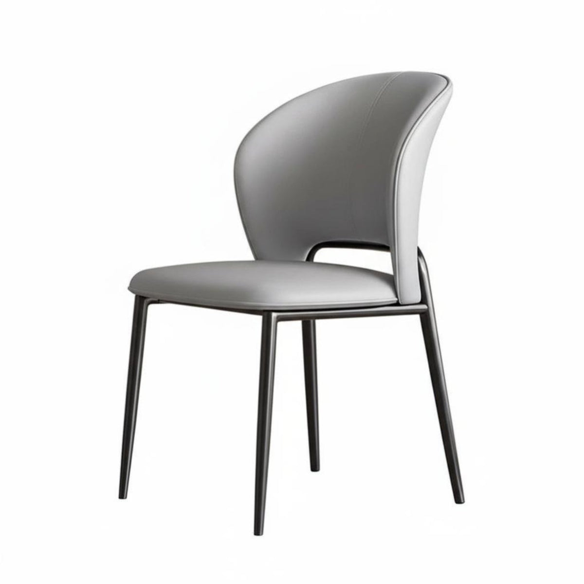 Italian Design Upholstered Side Chair with Curved Back Minimalist Design Curved Backrest Chair Light Luxury Seating Furniture Soft Padded for Families, Homeowners, Restaurant Owners, Dining Room, Kitchen, Study, Home Office