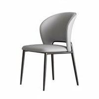 Italian Design Upholstered Side Chair with Curved Back Minimalist Design Curved Backrest Chair Light Luxury Seating Furniture Soft Padded for Families, Homeowners, Restaurant Owners, Dining Room, Kitchen, Study, Home Office