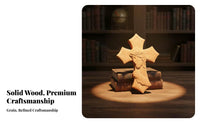 Vintage Design Carved Wooden Cross Exquisite Craftsmanship Solid Wood Messiah Ian Cross Sacred Design for Messiah Ians, Church, Easter