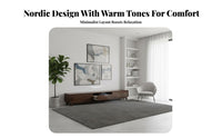 Extendable Walnut TV Console Nordic Design Walnut Entertainment Cabinet Adjustable Length Extendable TV Cabinet for Home Theater Enthusiasts