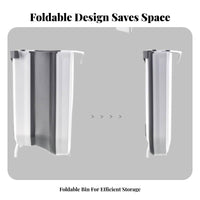 Foldable Hanging Trash Can Space Saving Foldable Cabinet Trash Bin Large Capacity Foldable Garbage Bin for Home Cooks, Homeowners, Car, Restroom