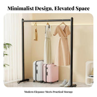 Rolling Clothes Rack with Shelf Floor-Standing Clothing Stand Easy Assembly sturdyDuty for Homeowners, Renters, Entryway, Closet