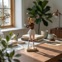 Golf Girl Statue Tabletop Golfer Figurine Standing for Golfers