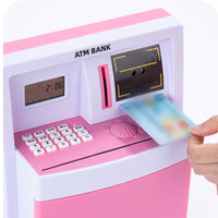 Electronic Piggy Bank Educational ATM Play Savings Box Secure Electronic Money Saving Box for Girls, Desk