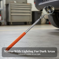 Extendable Undercar Mirror Portable Telescopic Inspection Mirror Hand Tool Long-Lasting Design for Technicians