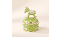Horse Trinket Box Embossed Jewelry Box with Horse Decorative Gift for Dresser, Vanity