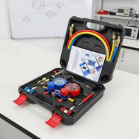 Gauge Set with Storage Case Accurate Gauge Set with Case Shock-Resistant Tool Kit for Air-Conditioning Service