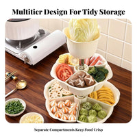 3-Tier Rotating Food carrier 360-Degree Rotation 3-Tier Platter Set for Families