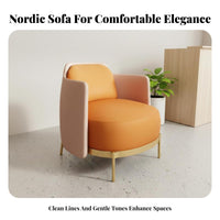 Nordic design Curved Settee space-efficient Size Curved Sectional Couch Minimalist Aesthetic Sofa configurable Design for Apartment Dwellers, Interior Designers, Reception Area, Office, Retail outlet, Small Spaces