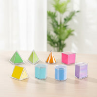 8 Pieces Geometric Shapes with Colored Nets Visual Geometric Solids 3D Shapes Hands-on Manipulatives Classroom for Teachers