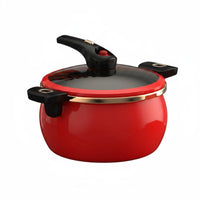 Large Capacity Micro Pressure Stockpot Multi-Function Enameled Pressure Pot Induction Ready Enamel Stew Pot Gas Cooktop Safe for Stewing, Boiling, Simmering