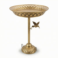 Metal Pedestal Bird Bath Weighted Bird Bath with Stand Patio Garden Decor Yard for Gardeners