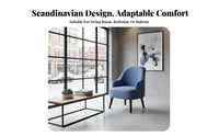 Nordic Design Upholstered Wooden Armchair Leisure design Upholstered Armchair with Wooden Frame Comfortable pad Accent Chair Curved rearrest for Cafe Owners, Office Managers, Living Room, Bedroom, Reception Area, perusing alcove