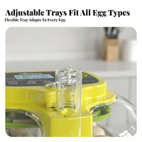Forced Air Circulation Incubator with Humidity Control Built-in LED Candler Automatic Egg Incubator Easy to Clean Egg Hatching Machine Single-Press Operation for Hobbyists, Beginners, Kids, Science Projects, Classroom