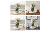 Bear Figurine with Vase Decorative Tabletop Figurine Table Centerpiece Charming Sculpture Modern for Living Room, Entryway