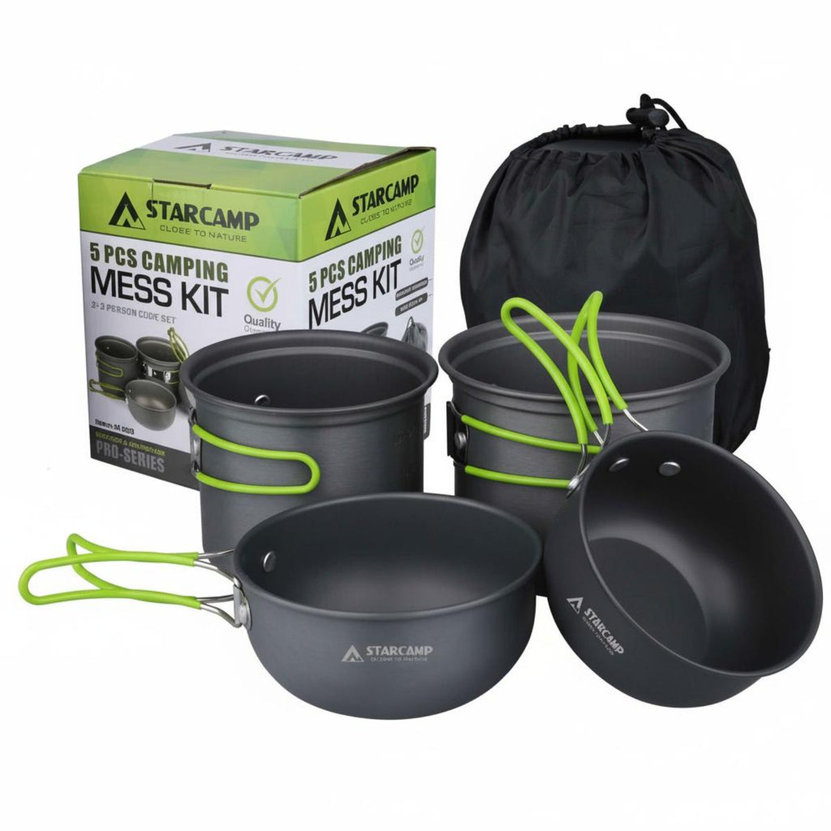 16 Pieces Lightweight Camping Cookware Set Long-Lasting Camping Pots and Pans Set Nesting Design for Backpackers, Families, Hiking