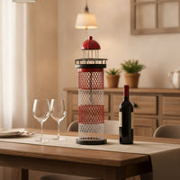 Lighthouse Vino Rack Iron Lighthouse Bottle Holder Decorative Vino Bottle Holder for Collectors, Home Bar