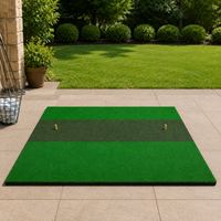 Golf Mat 1.5x1.5m, Portable Golf Practice Mat for Indoor and Outdoor Use, Non-Slip Golf Hitting Mat with Rubber Base, Nylon Grass