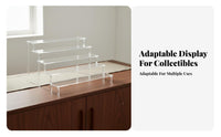 Acrylic Display Riser Detachable Design Tiered Display Stand Clear Step Shelf Easy to Assemble Acrylic Perfume Organizer